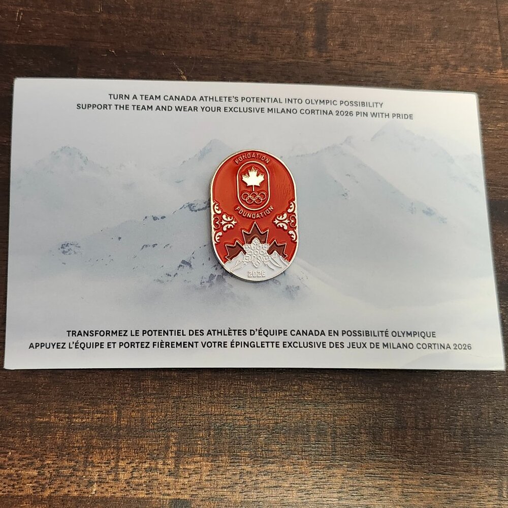 TEAM CANADA 2026 Milano Cortina PIN Petro Canada Olympic Pin On Backer Card BNWT